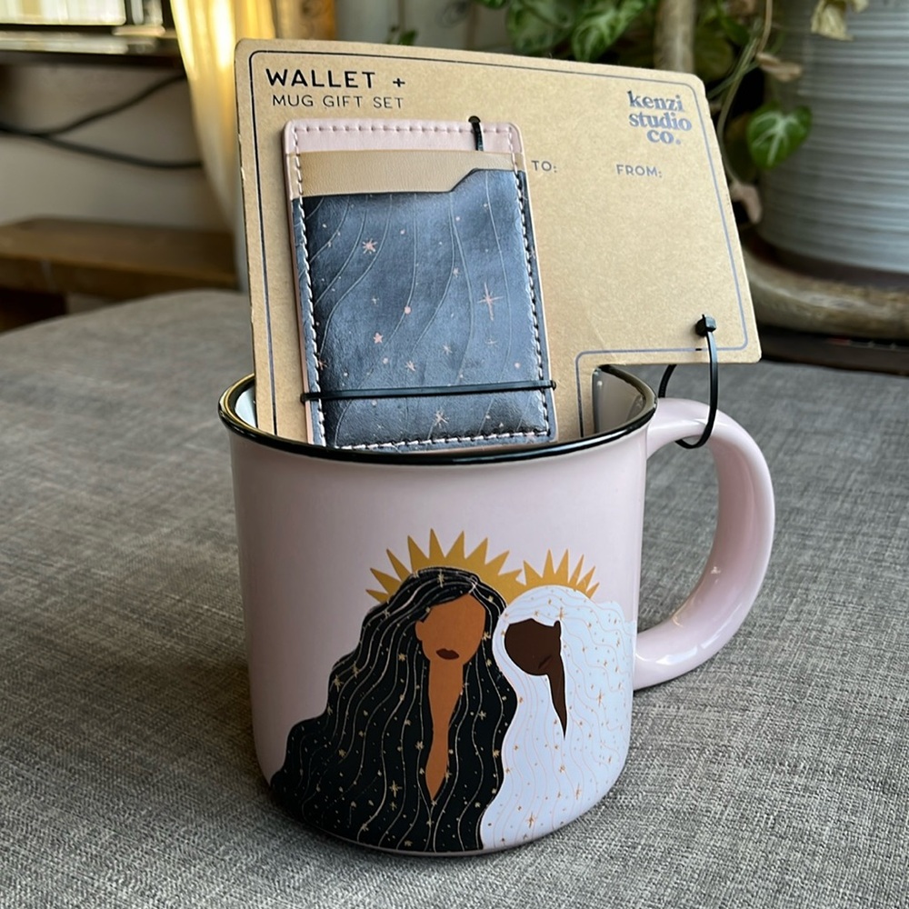 Kenzi Studio Co. Wallet and Mug Gift Set Pink Soul Sister Feminine Pink New